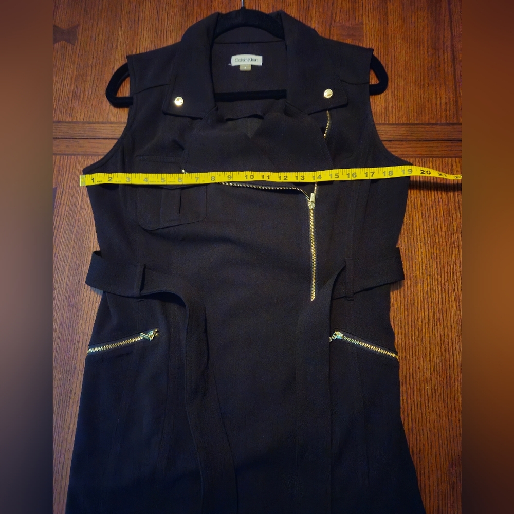 Calvin Klein Sleeveless Black Belted Dress 14 - Picture 8 of 8